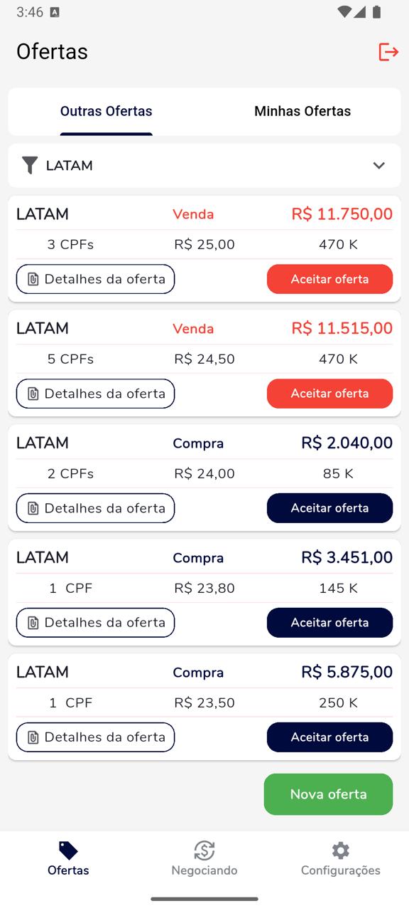 Prévia do app